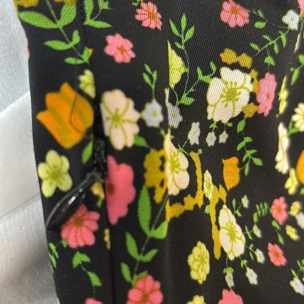 Tory Burch floral Juillet viscose side tip up sleeveless stunning dress size M